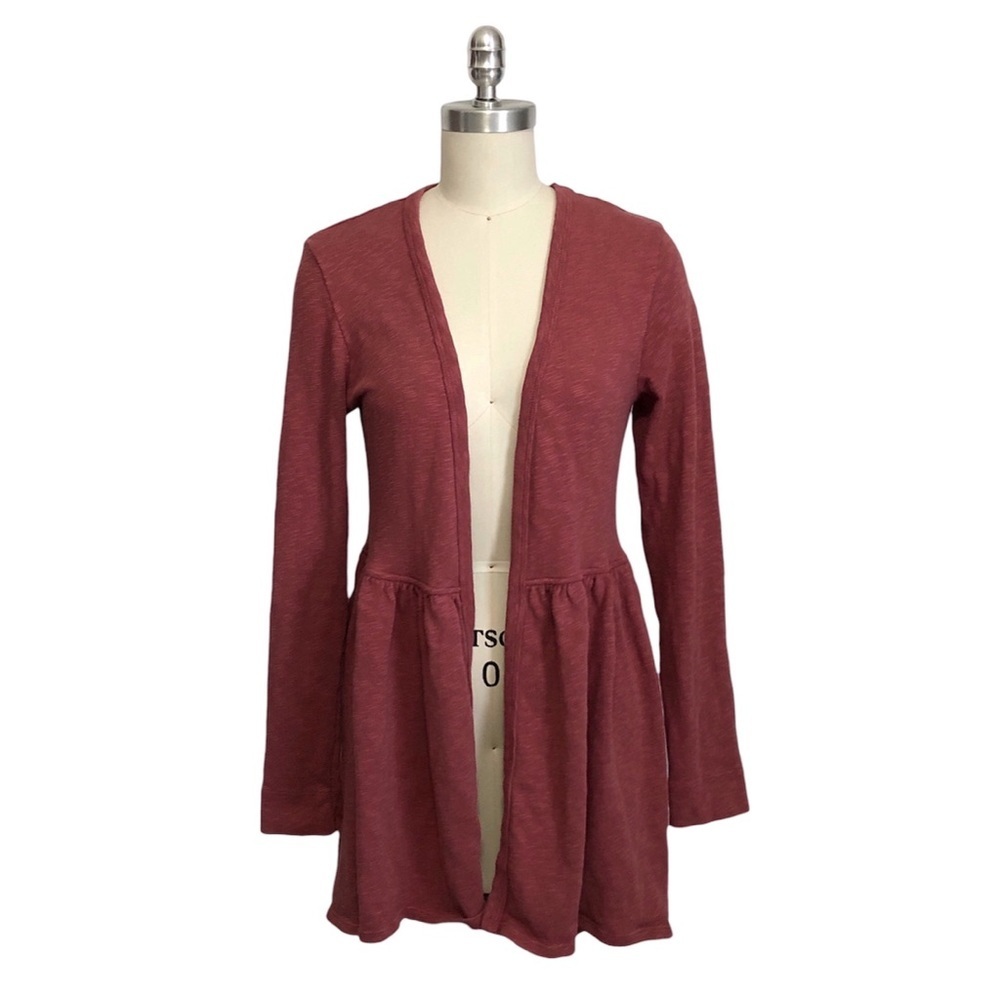 Anthropologie Peplum Open Front Cardigan
